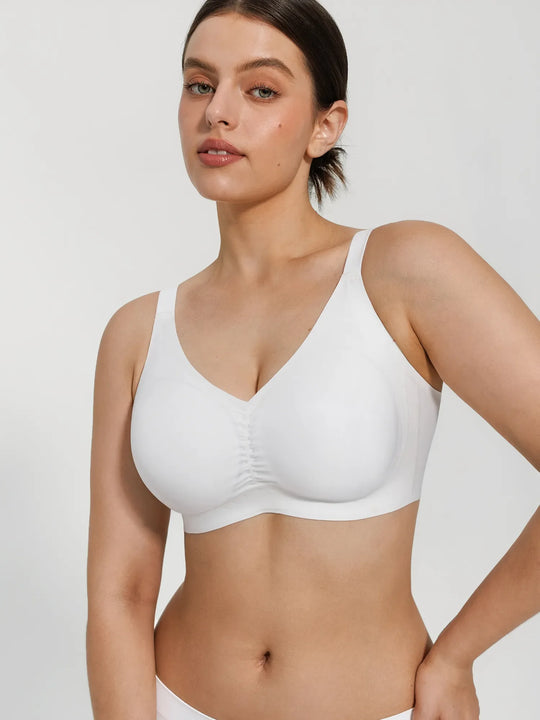 Seamless Wireless Ruched Comfort Minimizer Bra