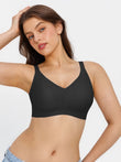 Popilush® Black / S Seamless Wireless Ruched Comfort Minimizer Bra