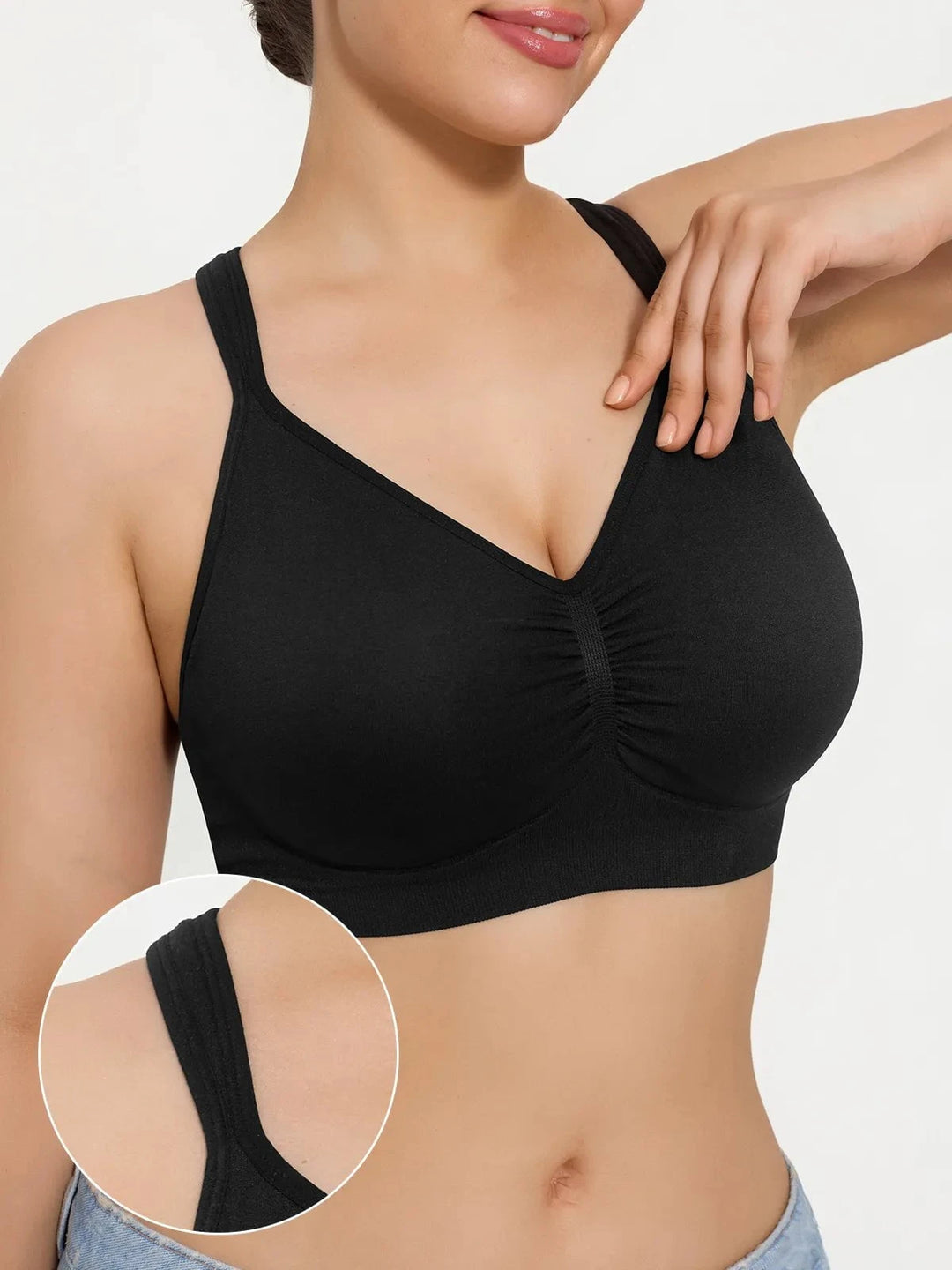 Popilush® Seamless Wireless Wide-Strap Everyday Bra