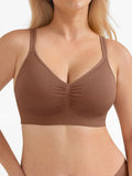 Popilush® Light Brown / S Seamless Wireless Wide-Strap Everyday Bra