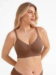 Popilush® Light Brown / S Seamless Wireless Wide-Strap Everyday Bra