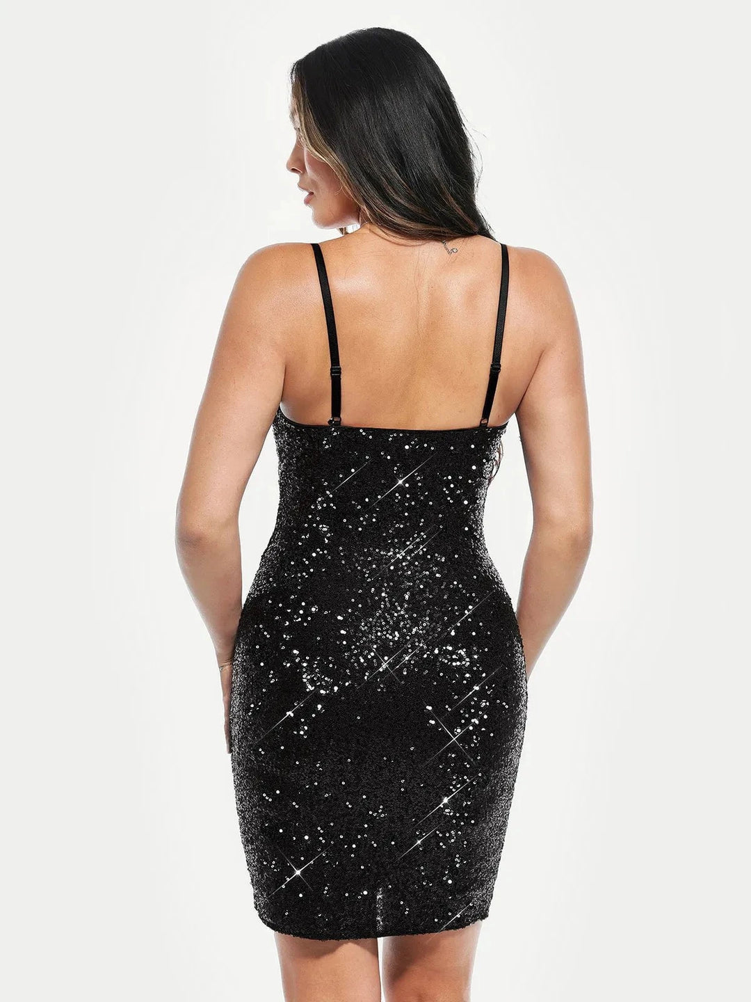 Popilush® Sequin Cowl Neck Sculpting Mini Dress