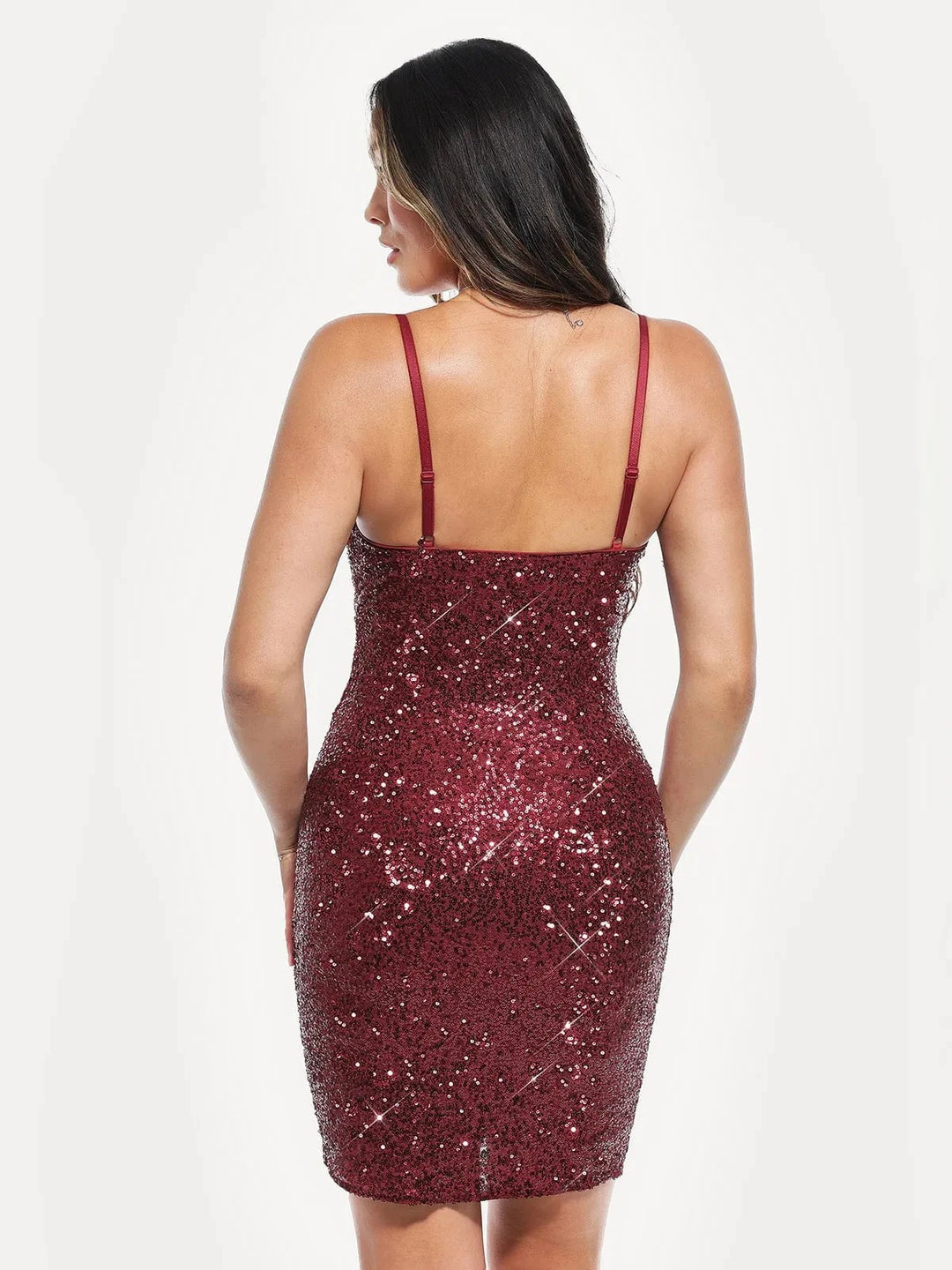Popilush® Sequin Cowl Neck Sculpting Mini Dress