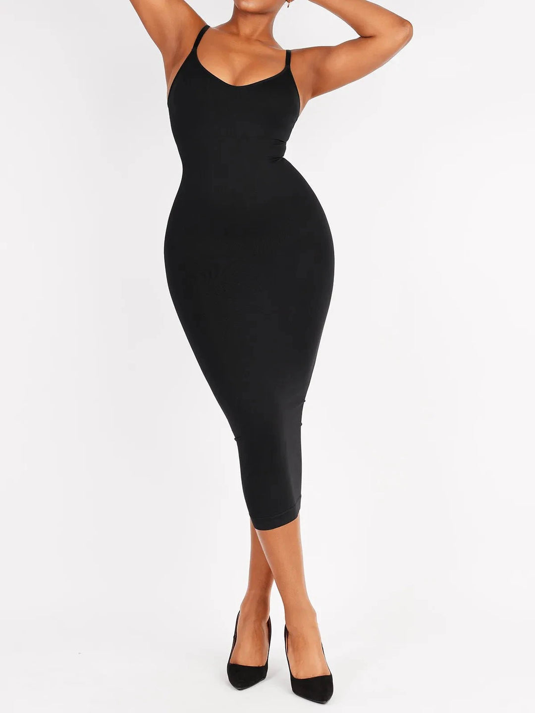 Popilush® Shaper Eco-Friendly Spaghetti Strap V-Neck Seamless Dress