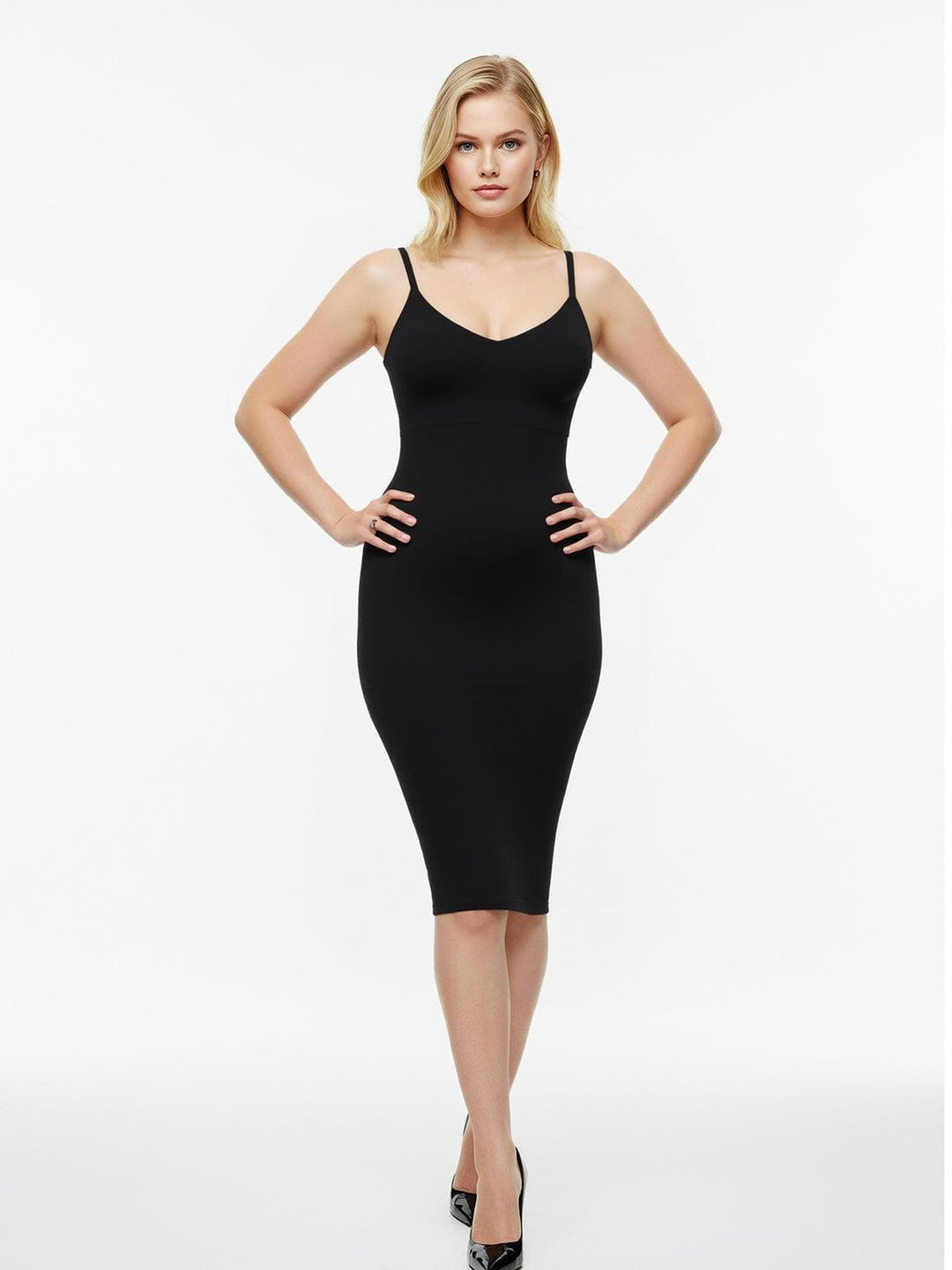 Popilush® Shaper Eco-Friendly Spaghetti Strap V-Neck Seamless Dress