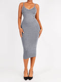 Popilush® Gray / XS/S Shaper Eco-Friendly Spaghetti Strap V-Neck Seamless Dress