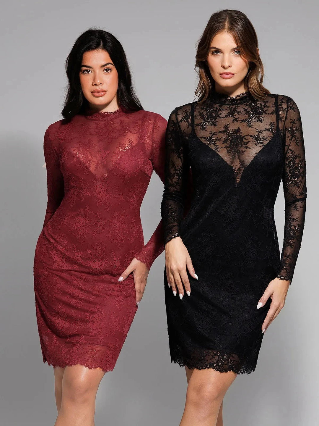 Popilush® Shapewear 2-in-1 Lace Overlay Sculpting Dress