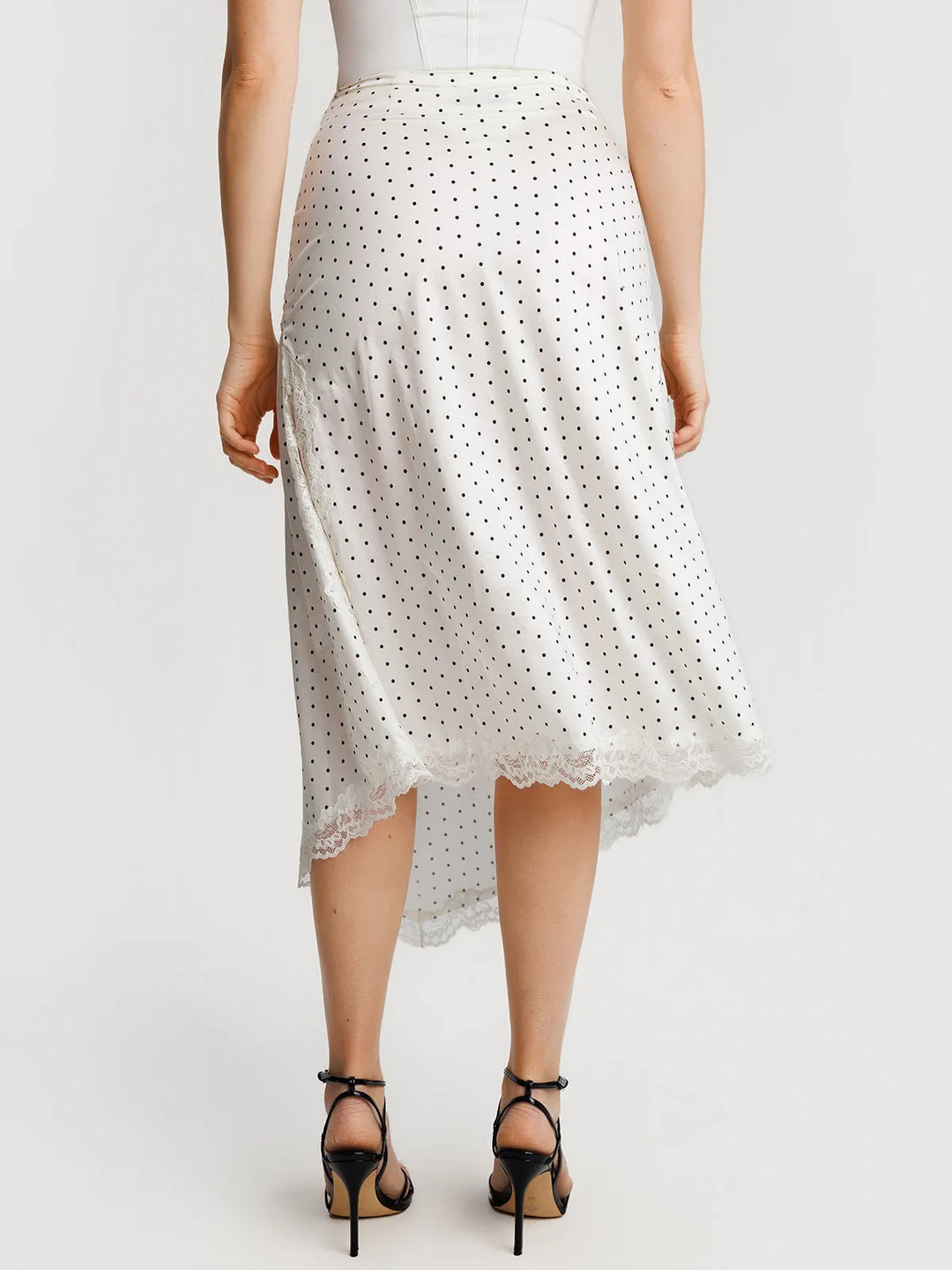 Popilush® Shapewear Asymmetric Ruched Lace Midi Skirt