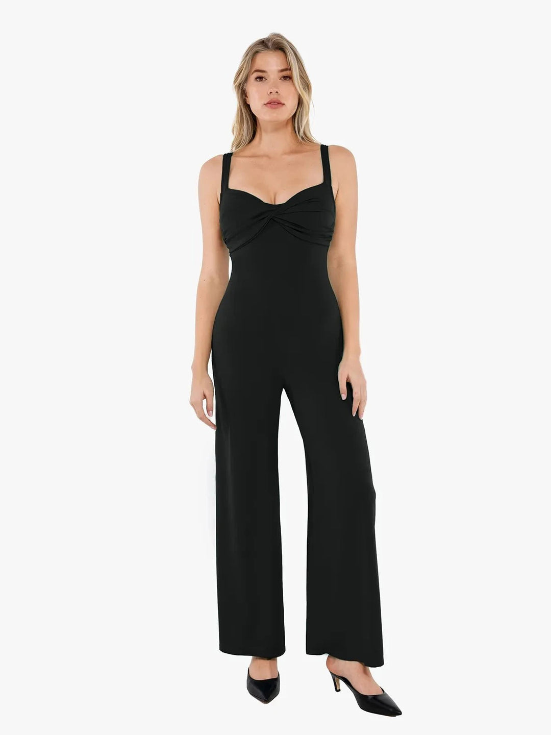 Popilush® Black / XS Shapewear Bias Twist Smooth Sculpting Jumpsuit