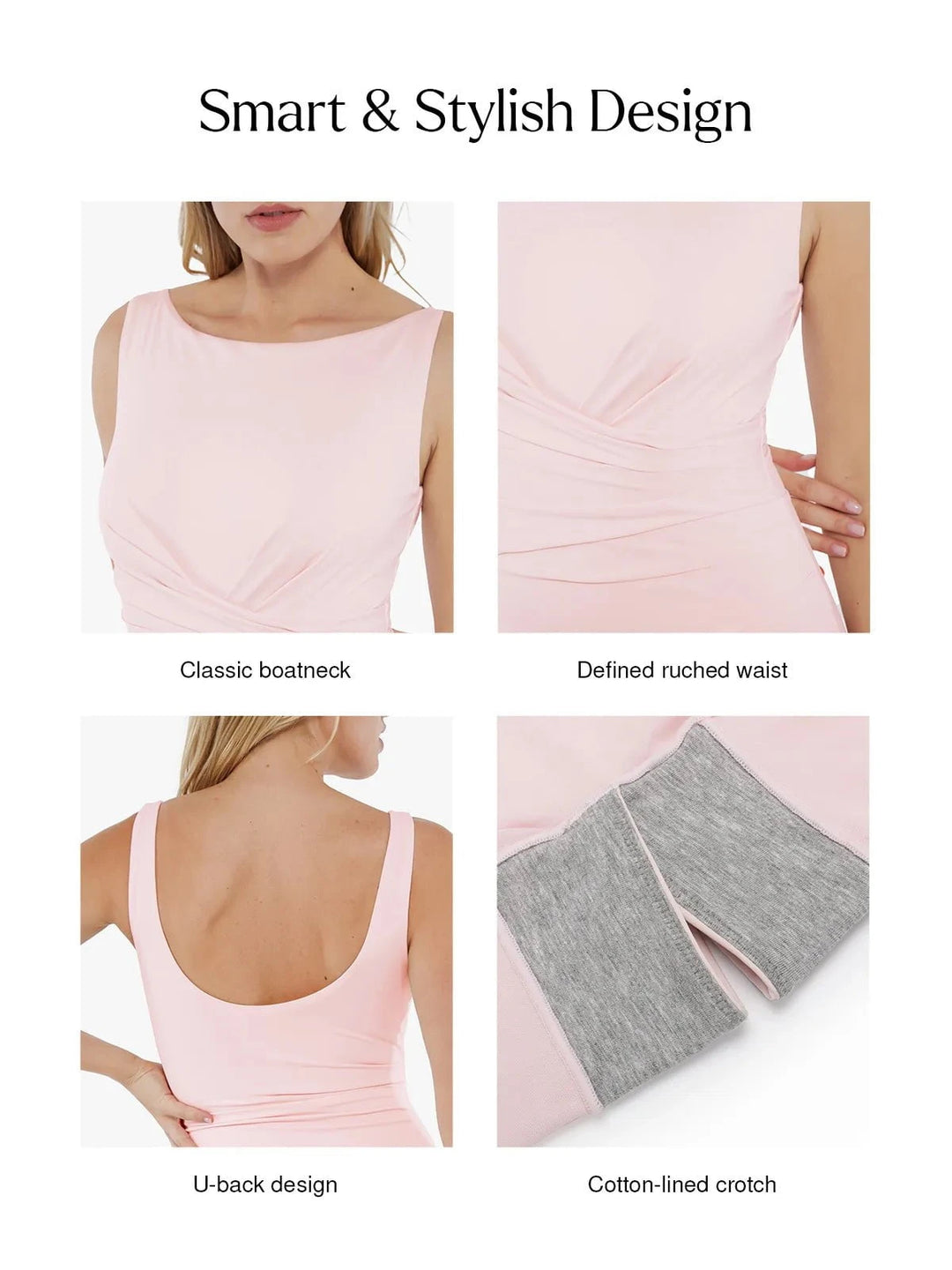 Popilush® Shapewear Boatneck Draped Sculpting Maxi Dress