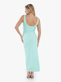 Popilush® Shapewear Boatneck Draped Sculpting Maxi Dress