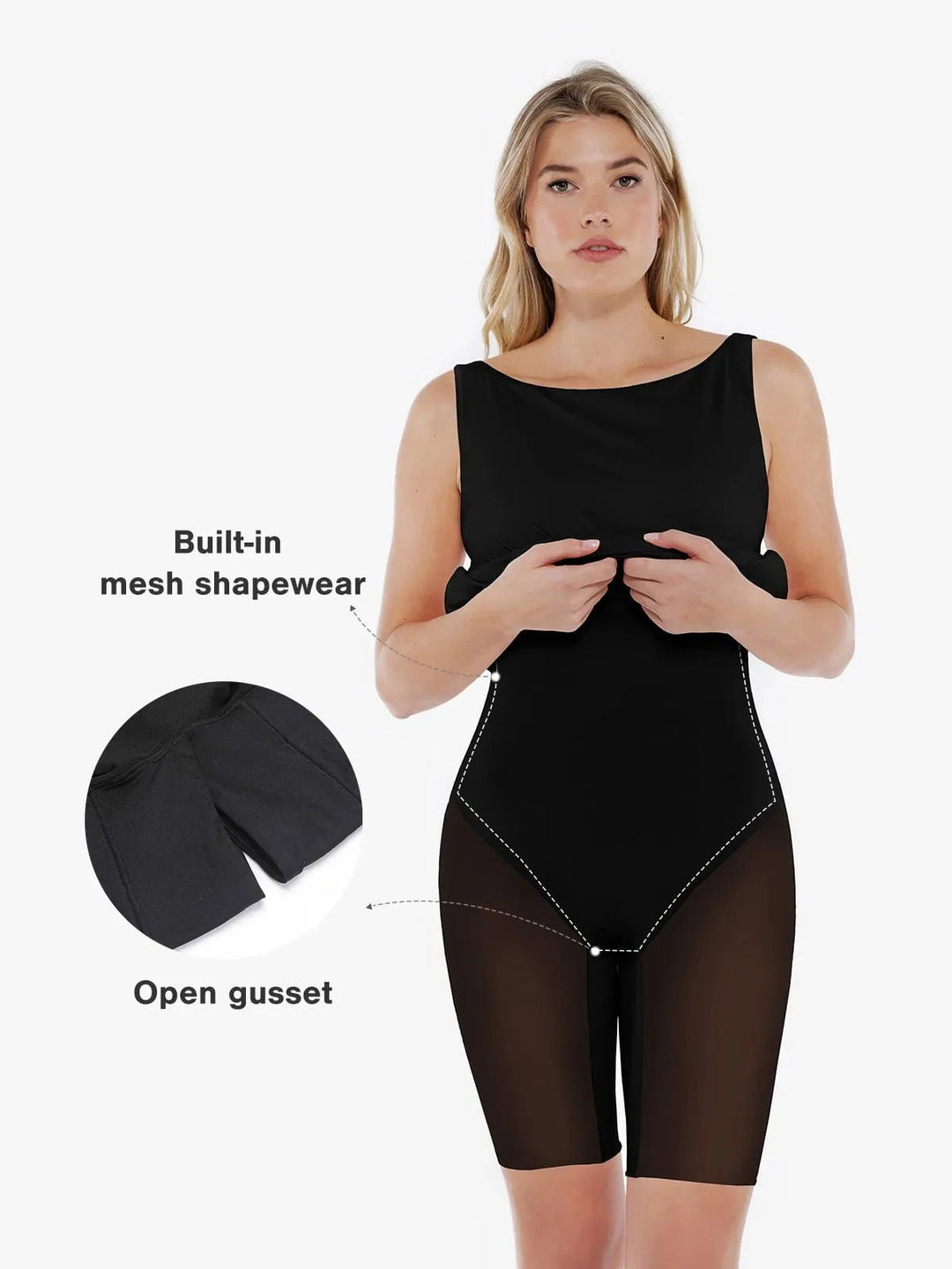 Popilush® Shapewear Boatneck Draped Sculpting Maxi Dress