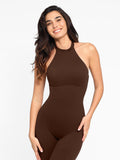 Popilush® Yoga Gym One Piece Workout Jumpsuit Summer Outfits Shapewear Body-Sculpting Halter Neck Jumpsuit