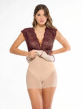 Popilush® Shapewear Boho Floral Lace Front Slit Maxi Dress