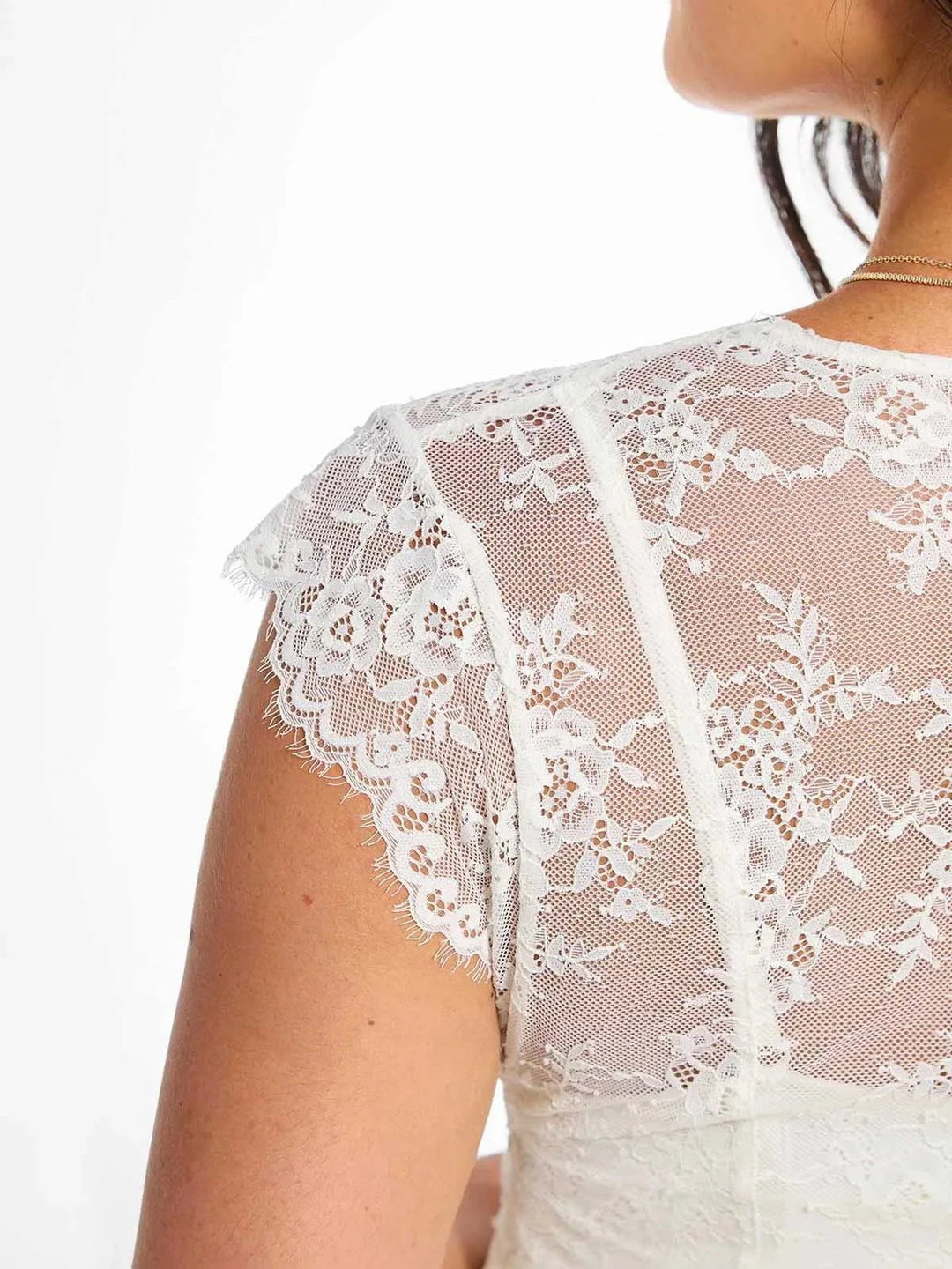 Popilush® Shapewear Boho Floral Lace Front Slit Midi Dress