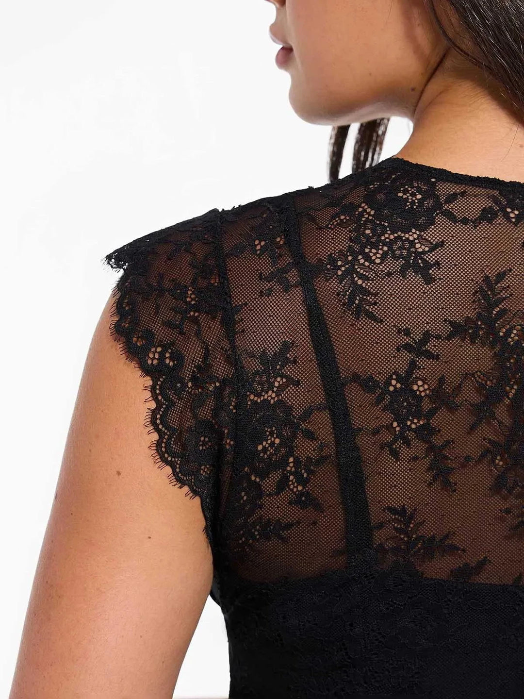 Popilush® Shapewear Boho Floral Lace Front Slit Midi Dress