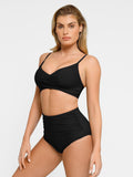 Popilush® Two-piece Swimsuit Shapewear Bust-Enhancing Draped Bikini Top