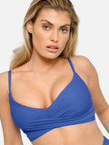 Popilush® Two-piece Swimsuit Blue / S Shapewear Bust-Enhancing Draped Bikini Top