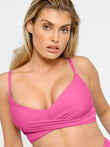 Popilush® Two-piece Swimsuit Pink / S Shapewear Bust-Enhancing Draped Bikini Top