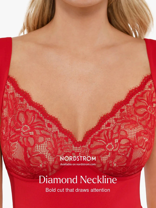 Popilush® Sexy Tops Body Shaper Shapewear Cap Sleeve Slimming Lace Cup Bodysuit