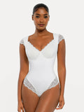 Popilush® Sexy Tops Body Shaper White / XS Shapewear Cap Sleeve Slimming Lace Cup Bodysuit