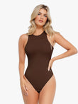 Popilush® brown sleeveless shapewear bodysuit, flattering fit