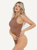 Popilush® Soft Comfy Tops Body Shaper Shapewear Cloudsense Sleeveless Cutaway Round Neck Bodysuit