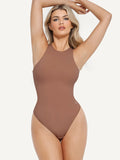 Popilush® Soft Comfy Tops Body Shaper Shapewear Cloudsense Sleeveless Cutaway Round Neck Bodysuit