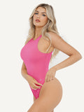 Popilush® Soft Comfy Tops Body Shaper Shapewear Cloudsense Sleeveless Cutaway Round Neck Bodysuit
