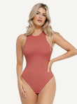 Popilush® Soft Comfy Tops Body Shaper Brick Red / S Shapewear Cloudsense Sleeveless Cutaway Round Neck Bodysuit