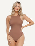 Popilush® Soft Comfy Tops Body Shaper Light Brown / S Shapewear Cloudsense Sleeveless Cutaway Round Neck Bodysuit