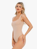 Popilush® Soft Comfy Tops Body Shaper Shapewear Cloudsense Sleeveless Square Neck Bodysuit