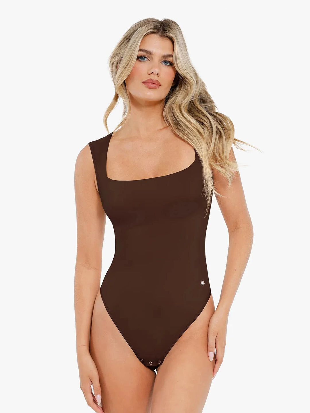 Popilush® Soft Comfy Tops Body Shaper Brown / S Shapewear Cloudsense Sleeveless Square Neck Bodysuit