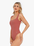 Popilush® Soft Comfy Tops Body Shaper Shapewear Cloudsense Square Neck Sleeveless Bodysuit