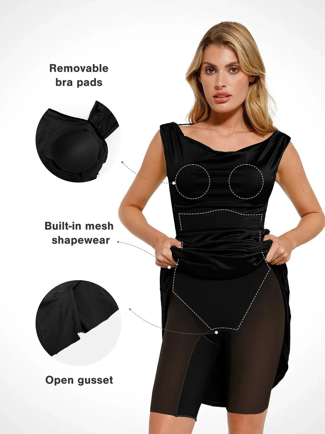 Popilush® Shapewear Convertible Shine Sculpting Mermaid Dress