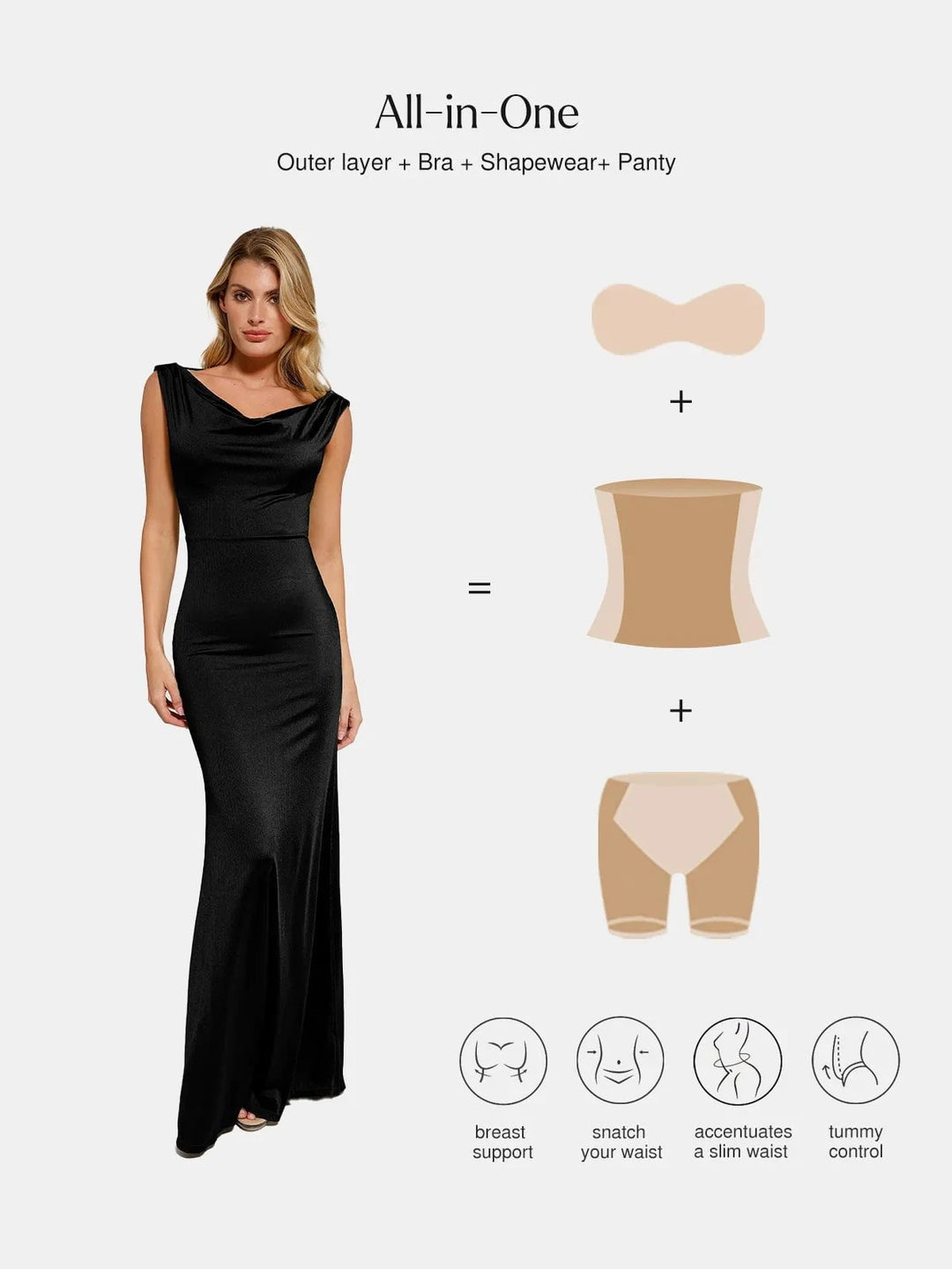 spanx for mermaid dress This dress has built in shapwear so you stay smooth all day and night! The underwire top keeps you lifted too. . . . #mermaiddress #blackdress #dancingheals #latinacreator #viraldress #poppilushdress