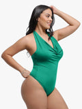 Popilush® Shapewear Cowl Neck Halter Tummy Control Bodysuit
