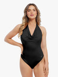 Popilush® Shapewear Cowl Neck Halter Tummy Control Bodysuit
