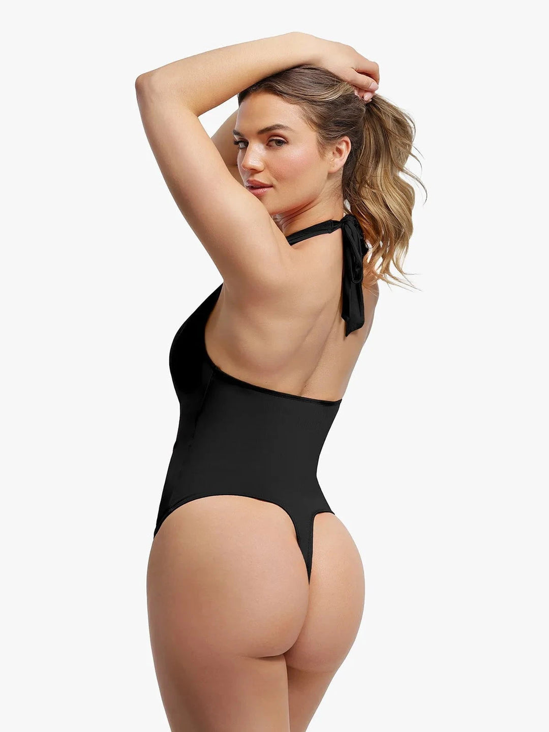 Popilush® Shapewear Cowl Neck Halter Tummy Control Bodysuit
