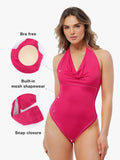 Popilush® Shapewear Cowl Neck Halter Tummy Control Bodysuit