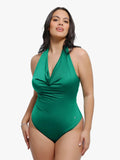 Popilush® Shapewear Cowl Neck Halter Tummy Control Bodysuit
