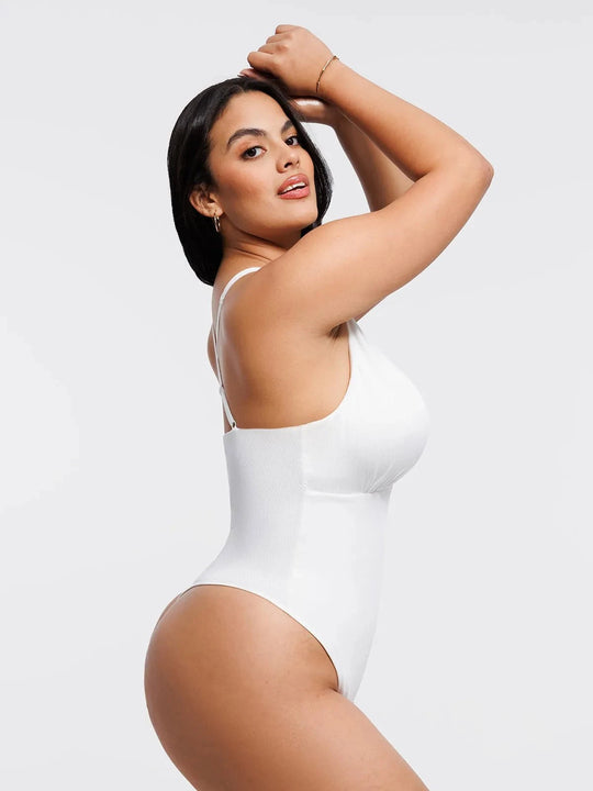 Popilush® Shapewear Cross-Front Draped Halter Tummy Control Bodysuit