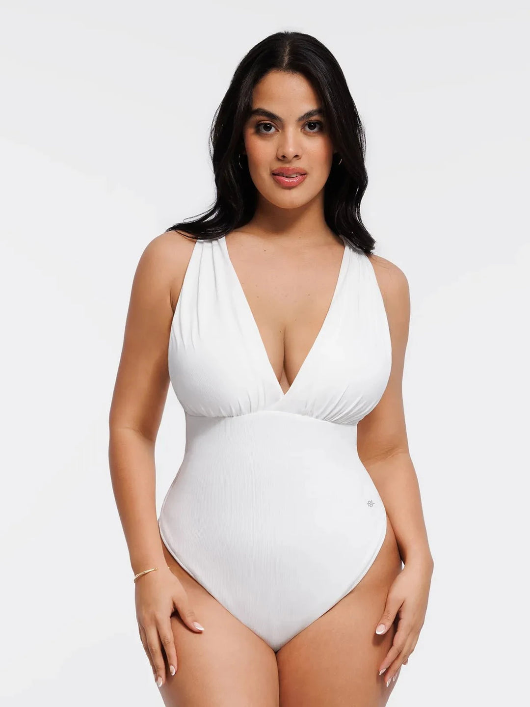 Popilush® Shapewear Cross-Front Draped Halter Tummy Control Bodysuit