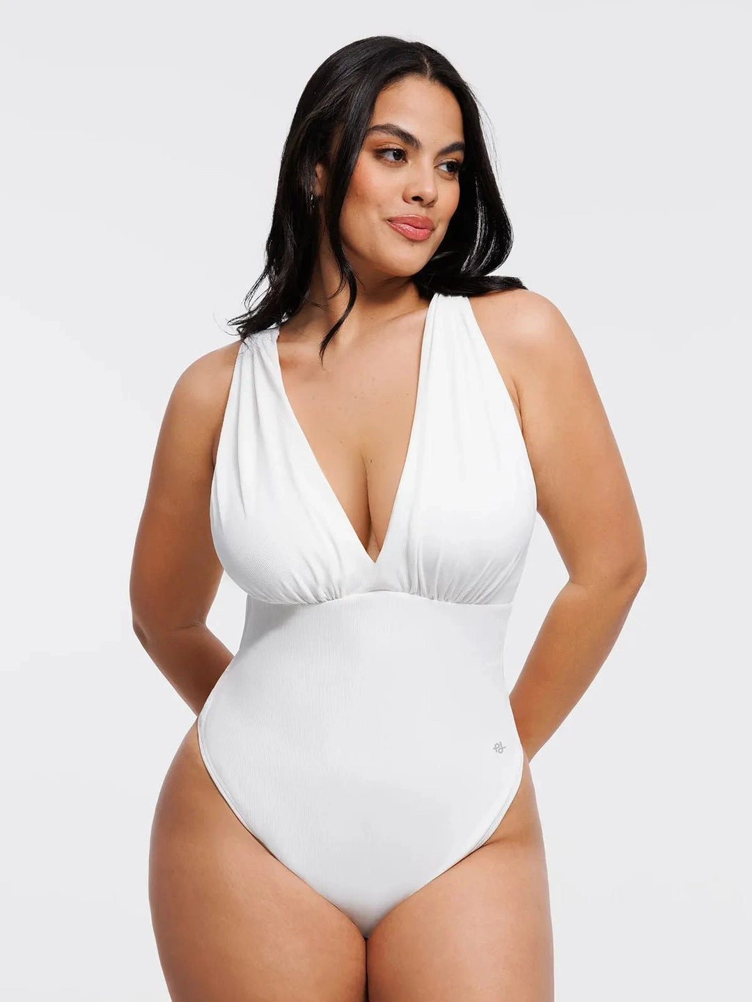 Popilush® Shapewear Cross-Front Draped Halter Tummy Control Bodysuit