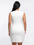 Popilush® Shapewear Cut-in Square Neck Sculpting Midi Dress