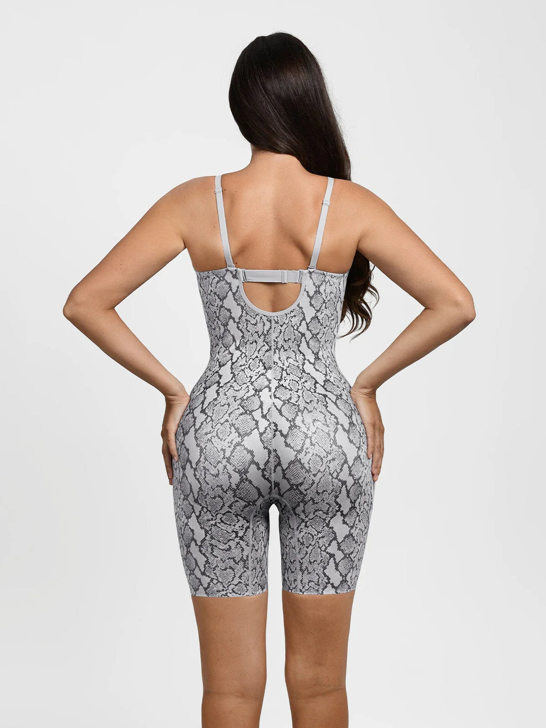 Popilush® Shapewear Deep V Convertible Strap Mid-Thigh Bodysuit