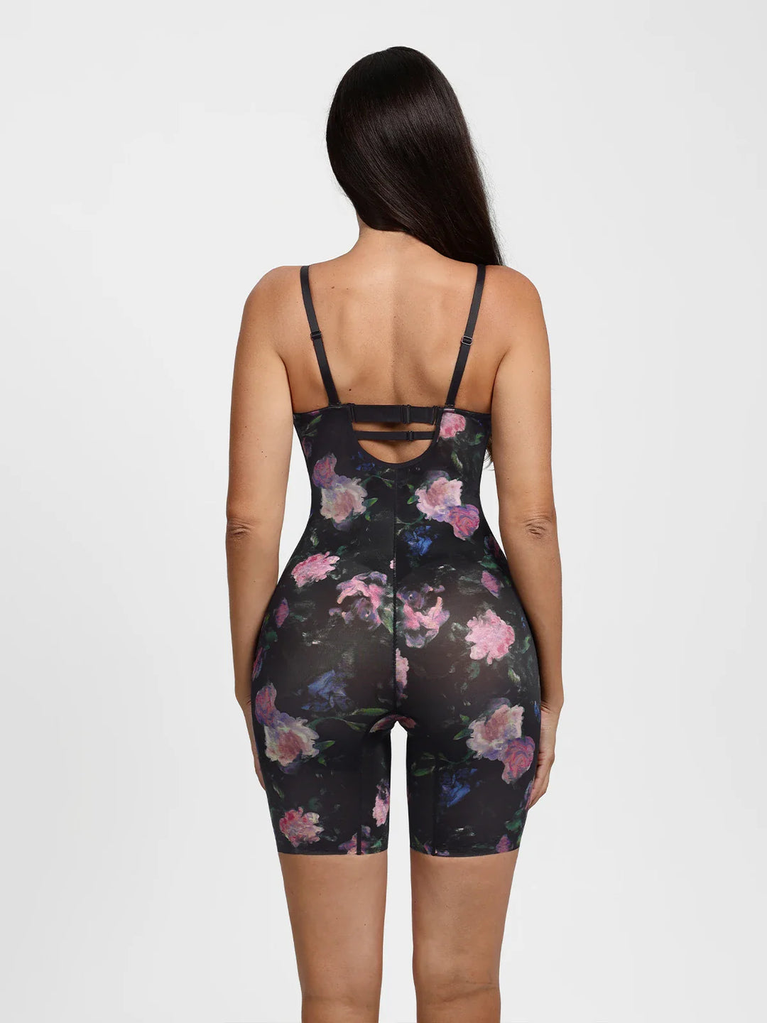 Popilush® Shapewear Deep V Convertible Strap Mid-Thigh Bodysuit