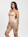 Popilush® Shapewear Deep V Convertible Strap Mid-Thigh Bodysuit