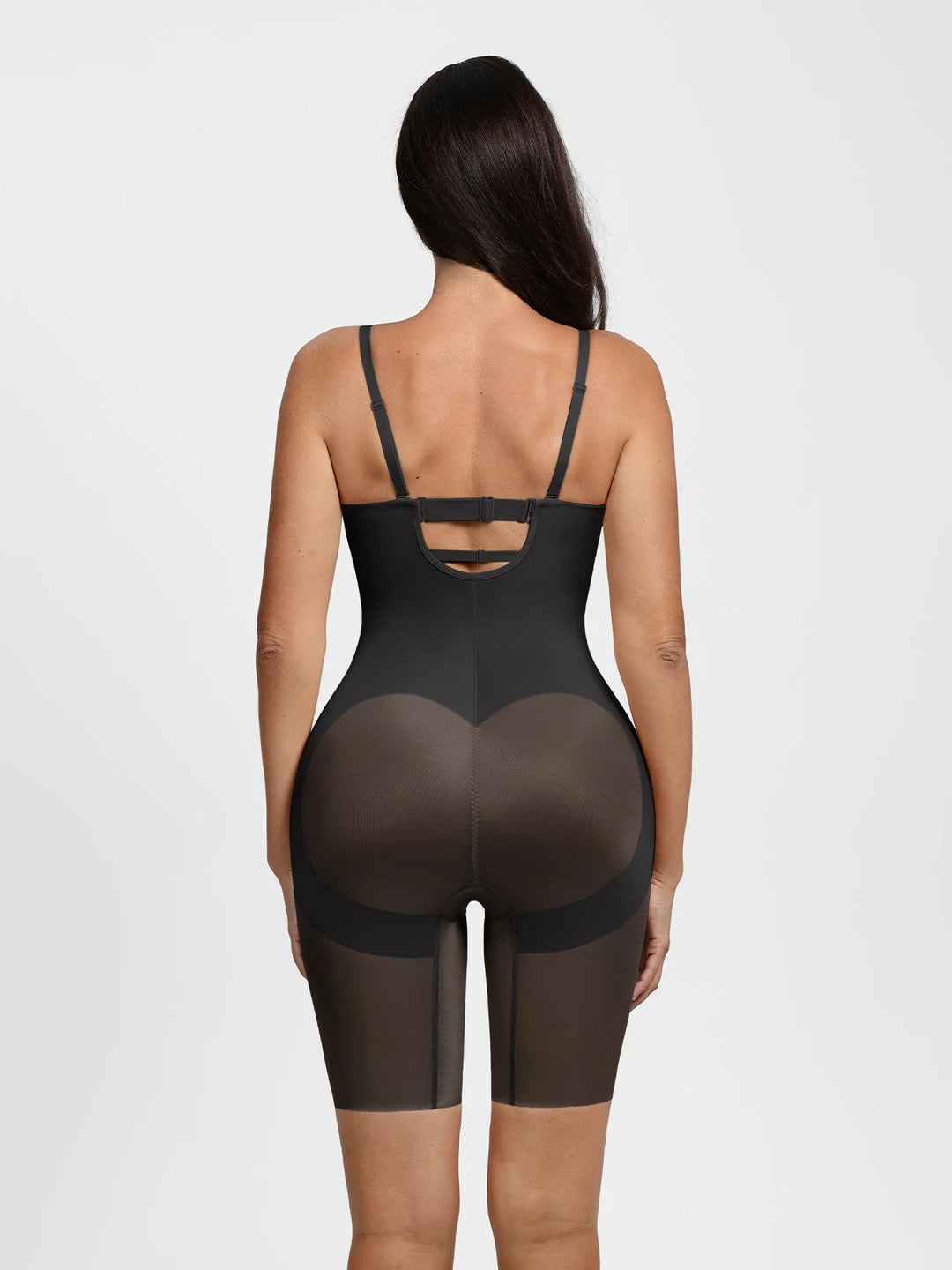 Popilush® Shapewear Deep V Convertible Strap Mid-Thigh Bodysuit