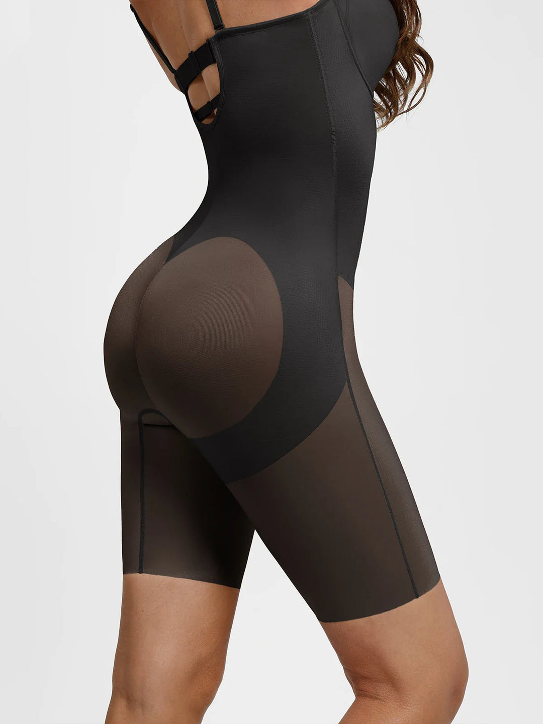 Popilush® Shapewear Deep V Convertible Strap Mid-Thigh Bodysuit